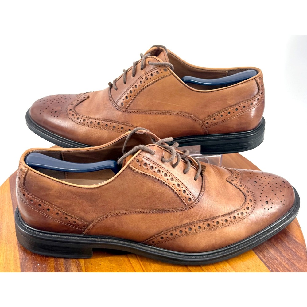 ALDO Mens Leather Wingtip Oxford Dress Shoes Size 10 Eu 44 Brown Derby Preppy